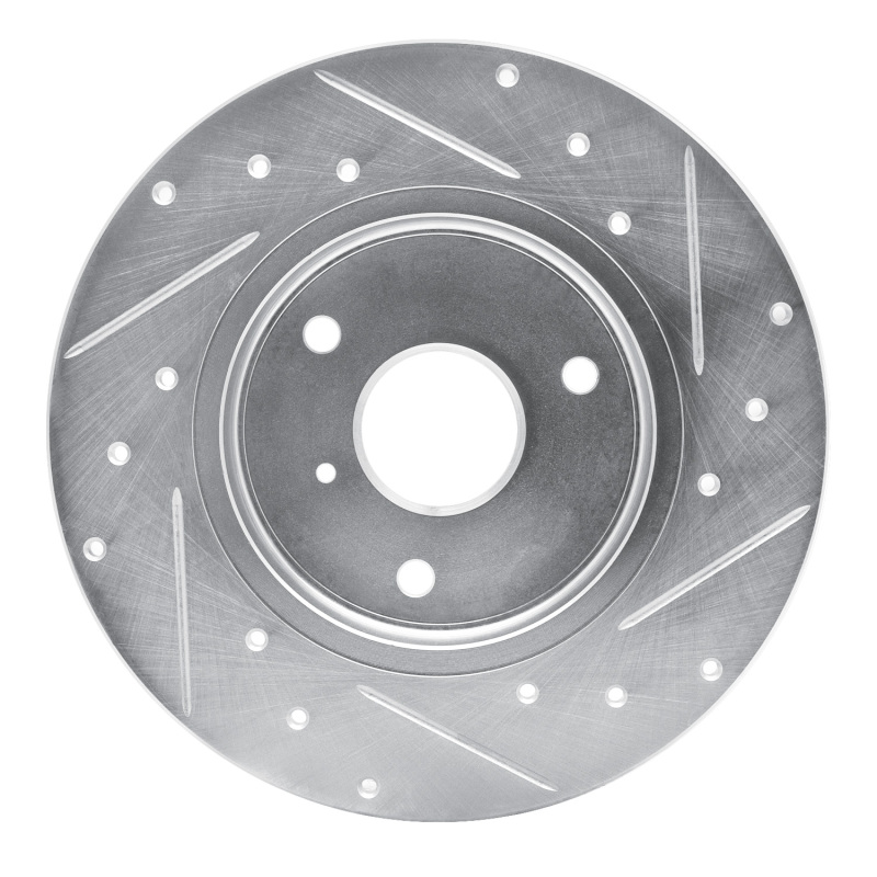 Smart Fortwo Brake Rotor (1) - Front Left - R1 Concepts - Drilled & Slotted - Silver - `05-`16
